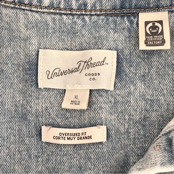 ☀️UNIVERSAL THREAD Washed Denim Shacket Sz XL NWOT - Picture 8 of 10